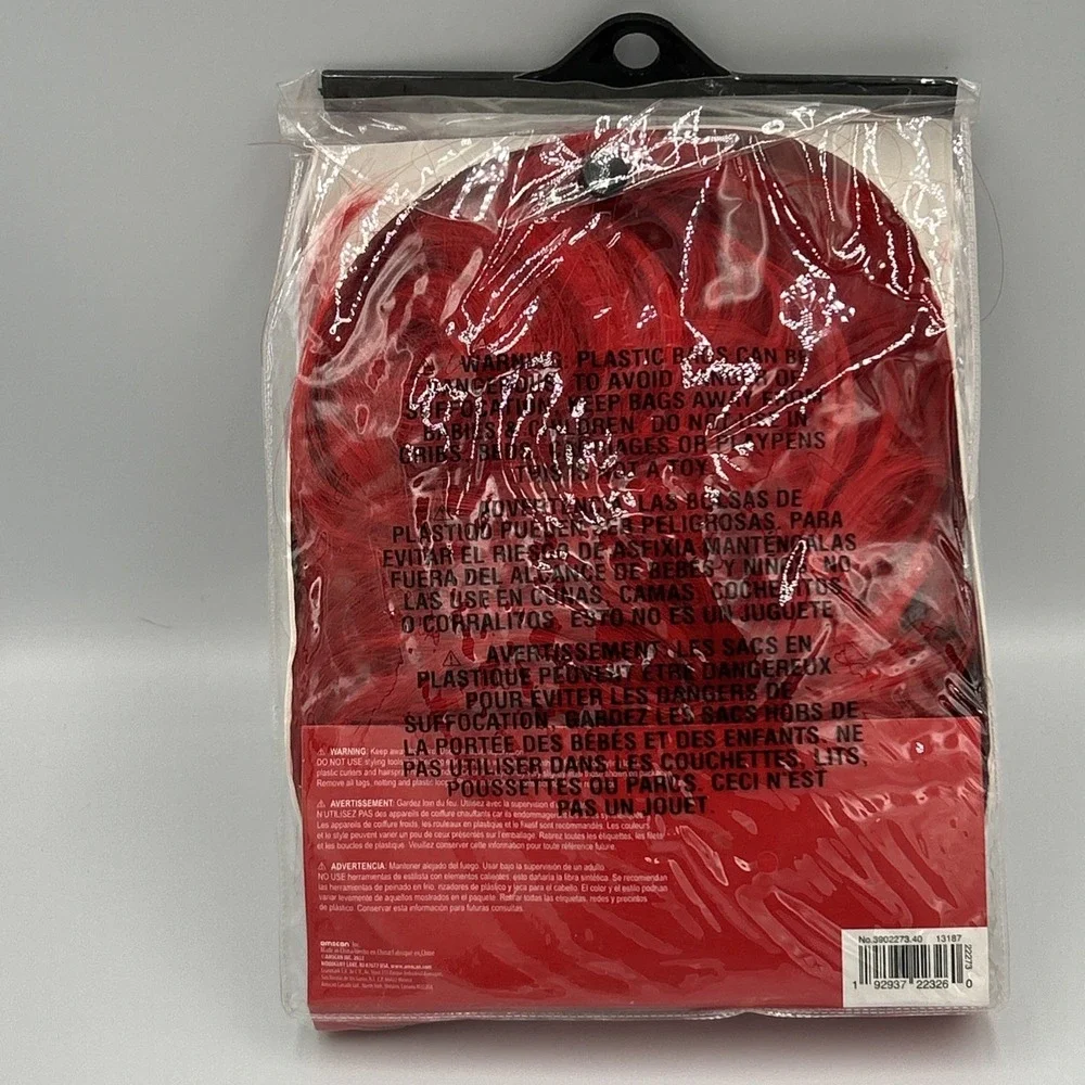 Amscan Red Long Bob Wig Halloween Costume Accessory Adjustable‎ Cap Kids Adults